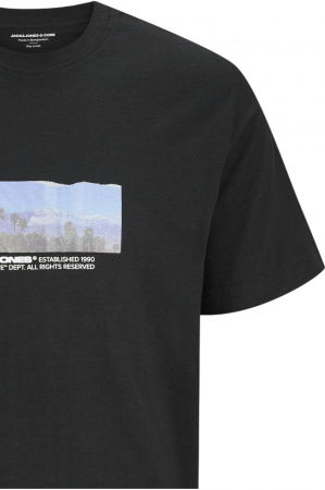 Tricou JACK &JONES Sago Photo Slub - 12276525-Black [3]