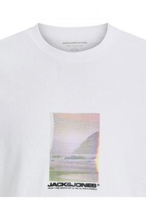 Tricou JACK &JONES Sago Photo Slub - 12276525-Bright White [1]