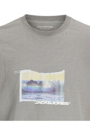Tricou JACK &JONES Sago Photo Slub - 12276525-Gray Flannel [1]