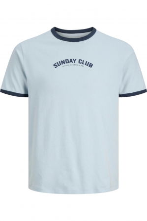 BĂRBAŢI - Tricou JACK &JONES Sunday Club SS25 - 12291076-Subdued Blue