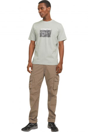 Tricou JACK &JONES Tarmac Camo Front - 12273239-Aqua Gray [4]
