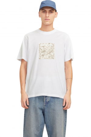 REDUCERI - Tricou JACK &JONES Tarmac Camo Front - 12273239-Bright White