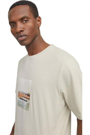 Tricou JACK &JONES Vesterbro Newton Box - 12265742-Moonbeam [2]