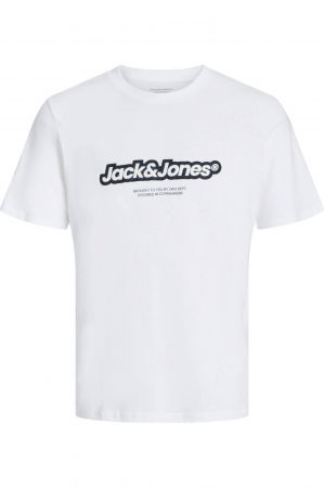 REDUCERI - Tricou JACK &JONES Vesterbro Newton Brand - 12265740-Bright White