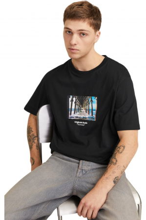 Tricou JACK &JONES Vesterbro Picture SS25 - 12250421-Black [2]