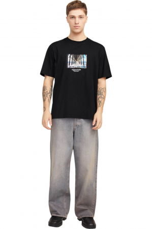 Tricou JACK &JONES Vesterbro Picture SS25 - 12250421-Black [3]