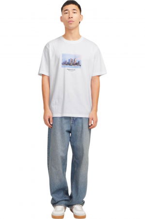 Tricou JACK &JONES Vesterbro Picture SS25 - 12250421-Bright White [3]