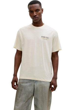 BĂRBAŢI - Tricou JACK &JONES Watercolour SS Crew Neck - 12293418-Antique White