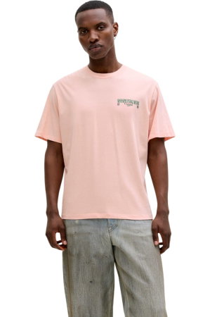 BĂRBAŢI - Tricou JACK &JONES Watercolour SS Crew Neck - 12293418-Peach Melba