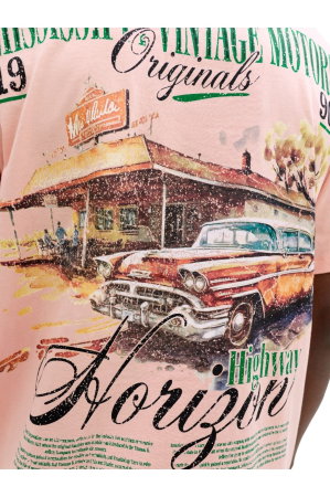 Tricou JACK &JONES Watercolour SS Crew Neck - 12293418-Peach Melba [2]