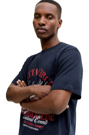 Tricou JACK &JONES Watercolour SS Crew Neck - 12293418-Sky Captain [3]