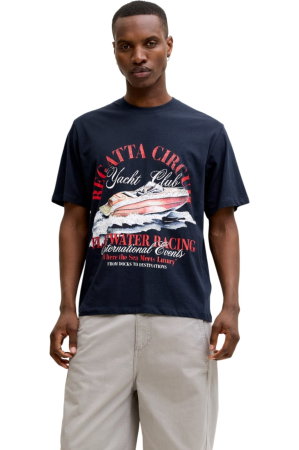BĂRBAŢI - Tricou JACK &JONES Watercolour SS Crew Neck - 12293418-Sky Captain