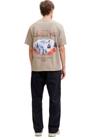 Tricou JACK &JONES Watercolour SS Crew Neck - 12293418-Vintage Khaki [3]