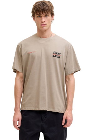BĂRBAŢI - Tricou JACK &JONES Watercolour SS Crew Neck - 12293418-Vintage Khaki