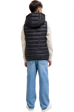 Vesta JACK &JONES Bradley Light Bodywarmer Hood JNR - 12280985-Black [1]