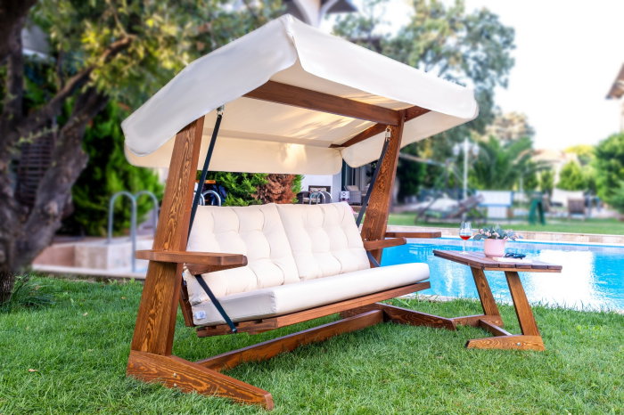 Balansoar de gradina VIVA 2400, 3 locuri, 237x100x175 cm [6]