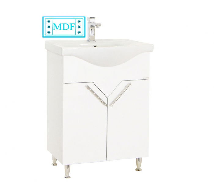 Set Baza front MDF si Lavoar seria 102, 60 cm, alb