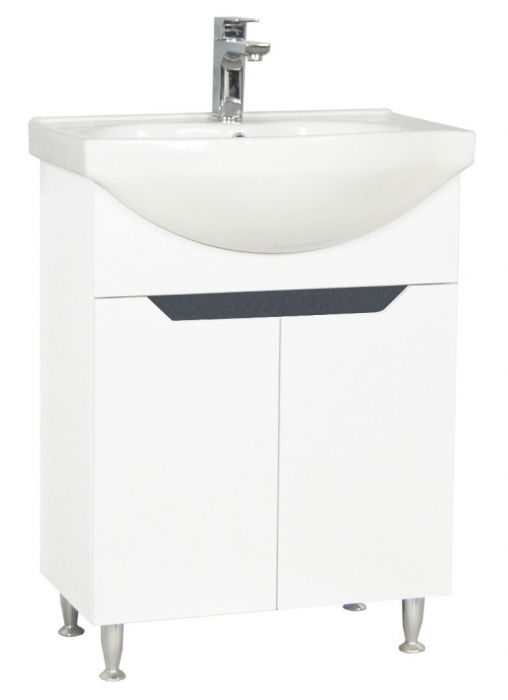 Set Baza front MDF si Lavoar seria 050, 60 cm, alb + antracit