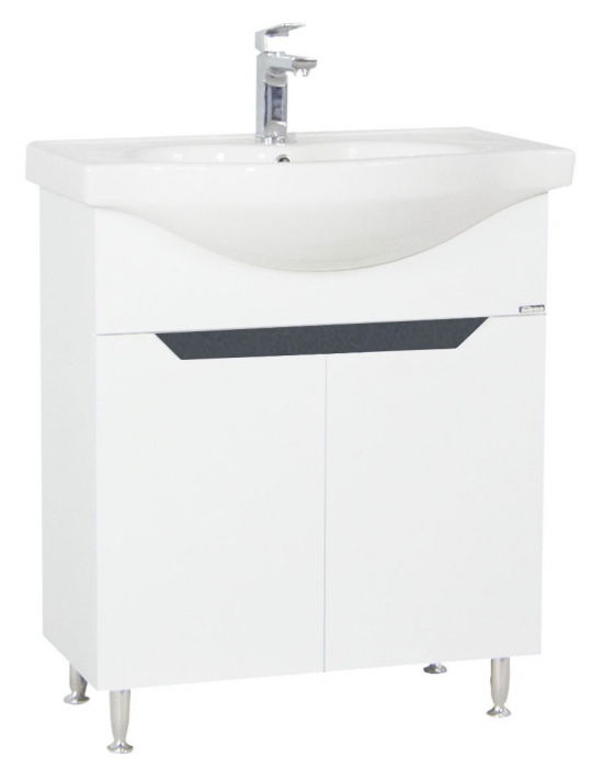 Set Baza front MDF si Lavoar seria 050, 70 cm, alb + antracit