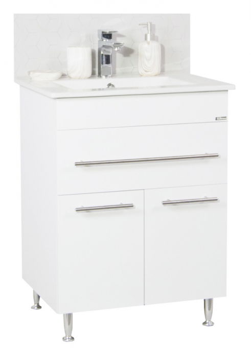 Set Baza front MDF si Lavoar, seria 065, 60 cm, alb
