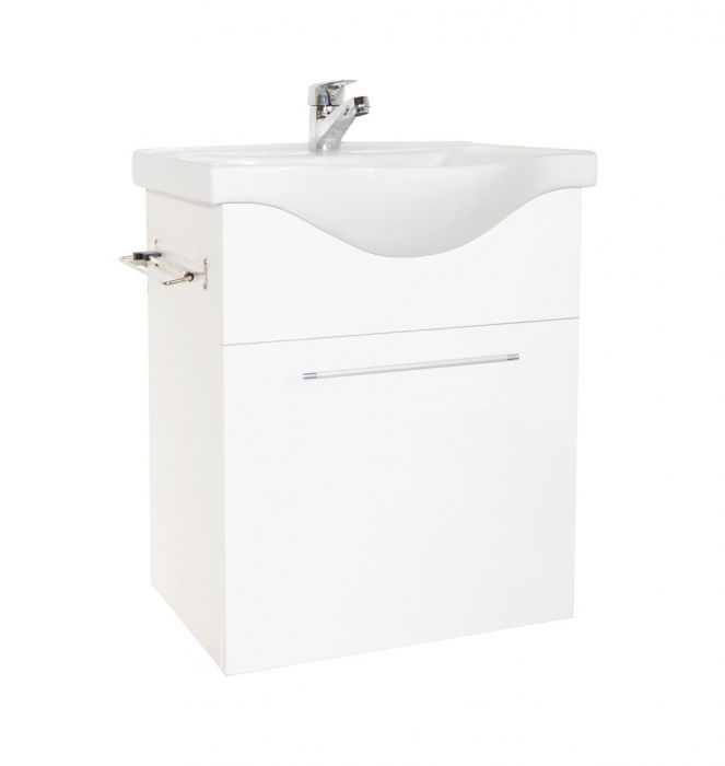 Set Baza si Lavoar seria 130, suspendata, 55 cm, alb