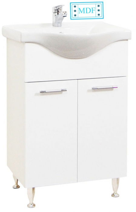 Set Baza front MDF si Lavoar seria 153, 55 cm, alb