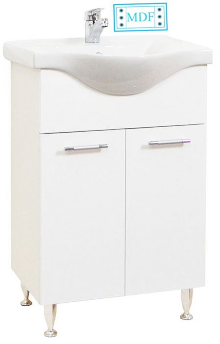 Set Baza front MDF si Lavoar seria 153, 60 cm, alb