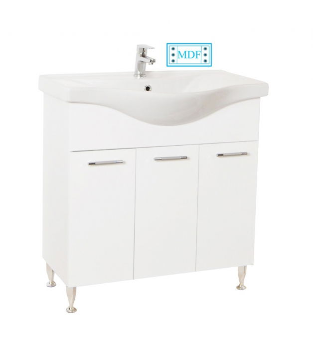 Set Baza front MDF si Lavoar seria 153, 80 cm, alb