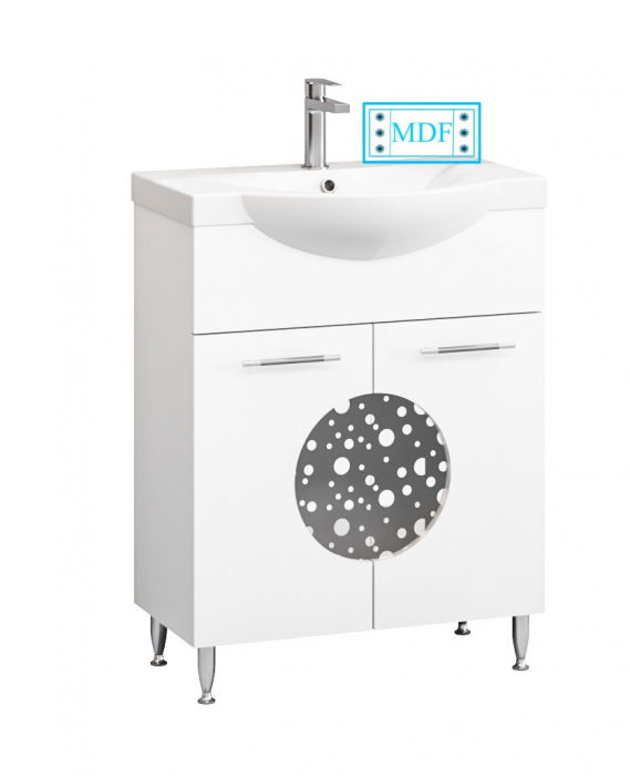 Set Baza front MDF si Lavoar seria 178, 55 cm, alb