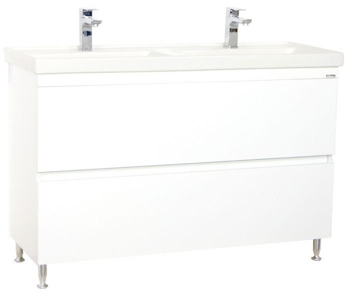 Set Baza front MDF si Lavoar seria 286, cu sertare, 120 cm, alb