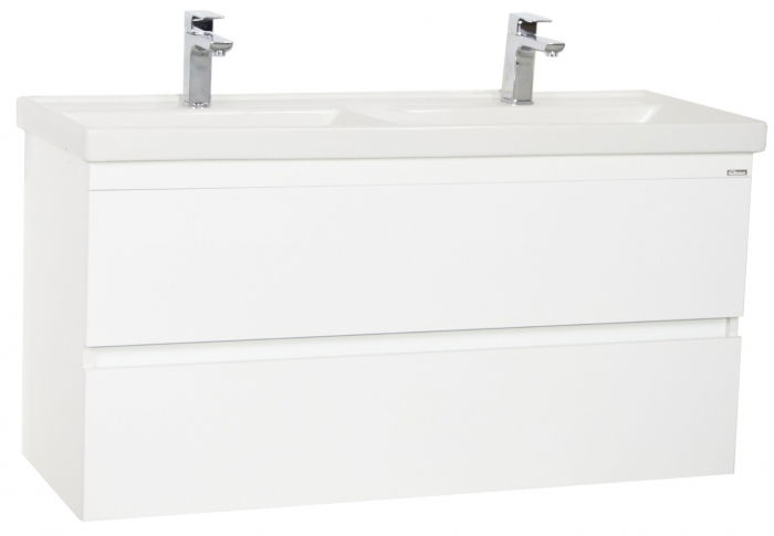 Set Baza front MDF si Lavoar seria 286, suspendata cu sertare, 120 cm, alb