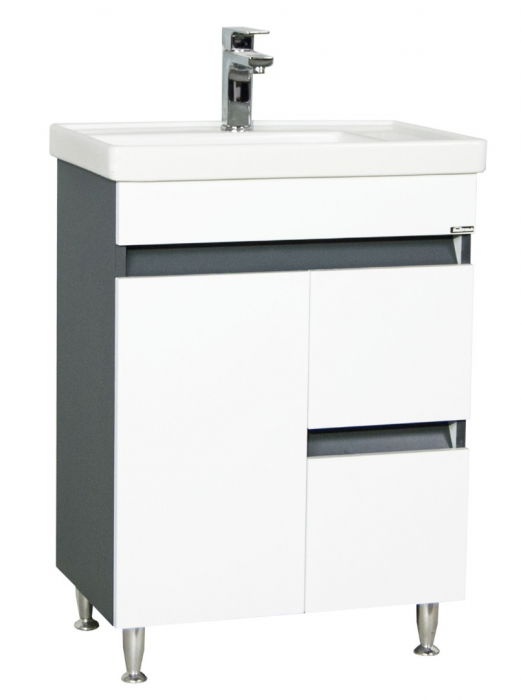 Set Baza front MDF si Lavoar seria 288, 60 cm, alb + antracit
