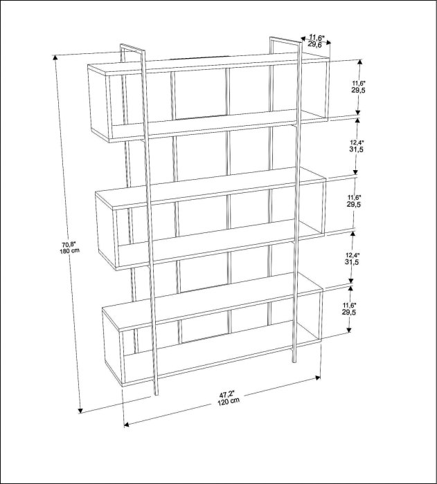 Biblioteca BRUTI, 120x29,6x180 cm [6]