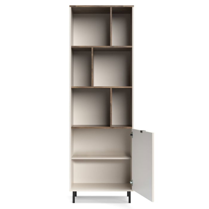 Biblioteca deschisa EVO, 1 usa, casmir + stejar castello, 63,4x40x194,6 cm [3]