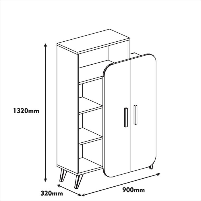 Biblioteca FORM, 90x32x132 cm [6]