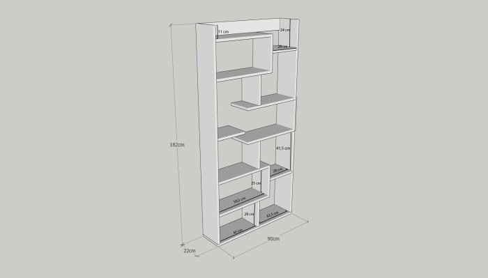 Biblioteca KUTTAP, 90x22x182 cm [4]