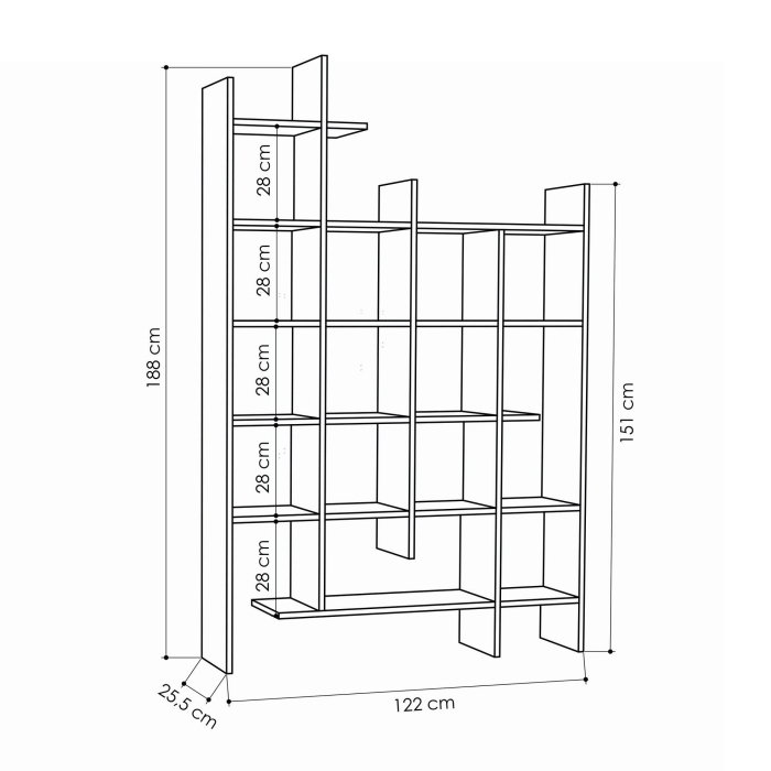 Biblioteca MANCO, 122x25,5x188 cm [4]