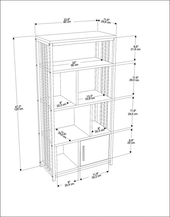 Biblioteca VALERO, 60x29,6x120 cm [6]