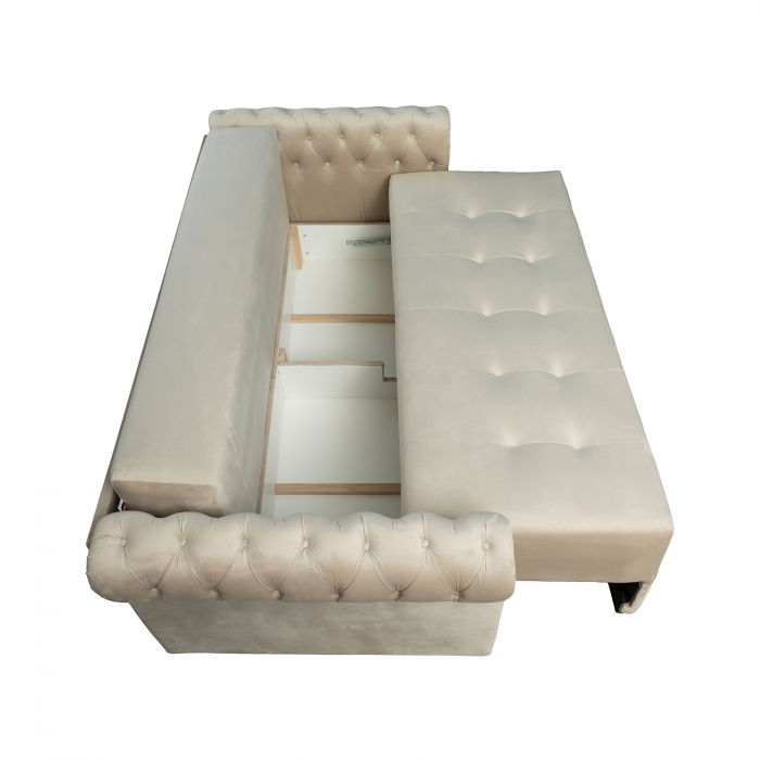 Canapea ERIKA extensibila, 3 locuri, cu arcuri si lada depozitare, 240x110x80 cm - ExpoMob [4]