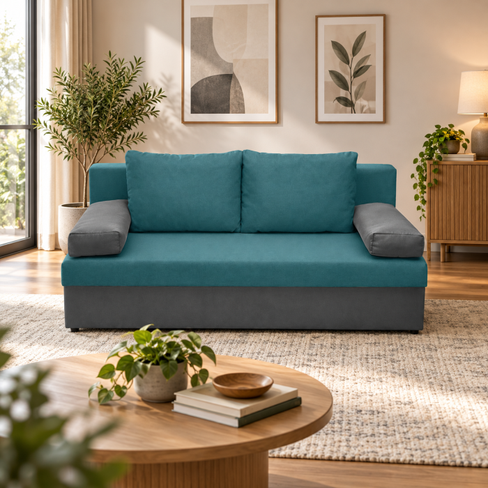 Canapea ANA extensibila, 3 locuri, cu lada depozitare, 185x82x80 cm - ExpoMob [2]