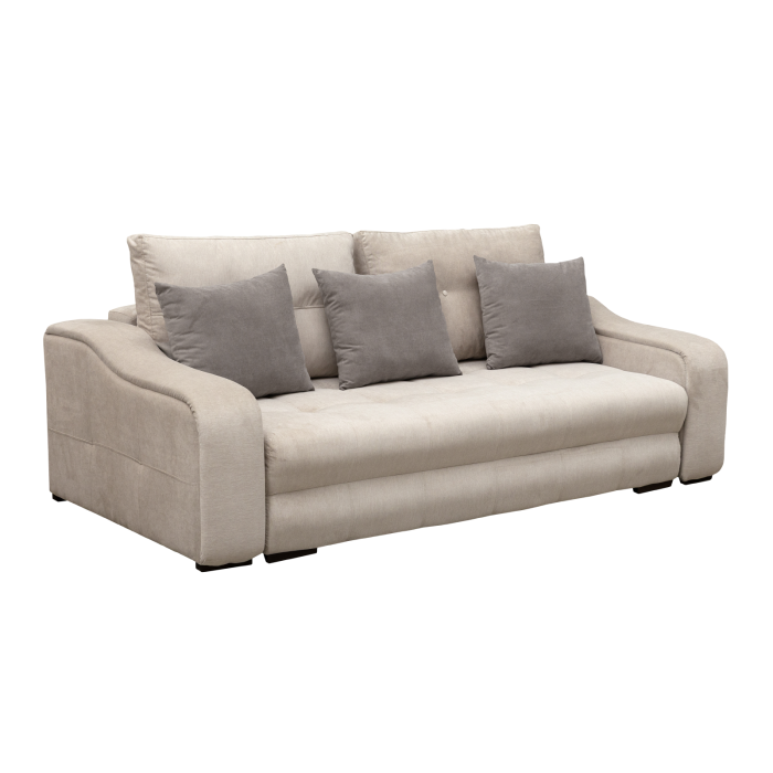 Canapea extensibila ATENA, 3 locuri, cu arcuri si lada depozitare, bej, 250x120x100 cm [2]