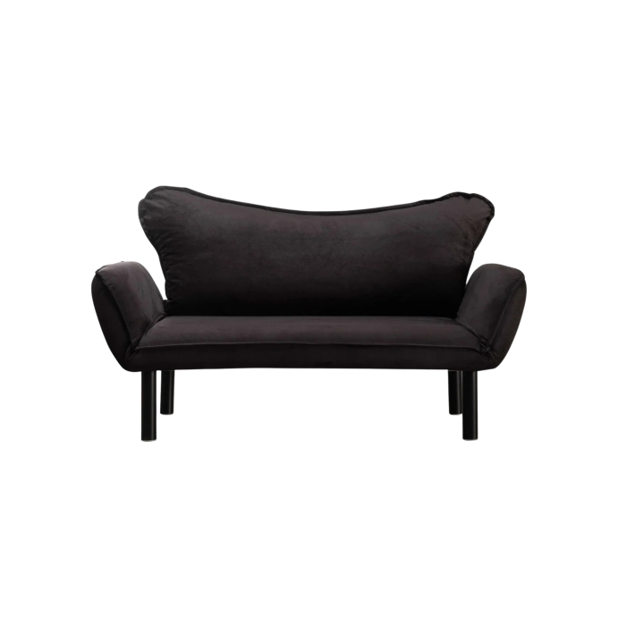 Canapea extensibila CHATTO, 2 locuri, negru, 150x75x70 cm