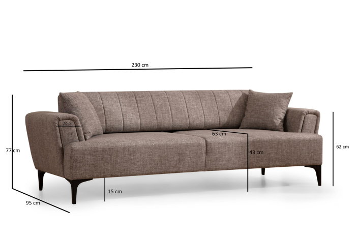 Canapea extensibila HAMLET, 3 locuri, 230x95x77 cm [9]
