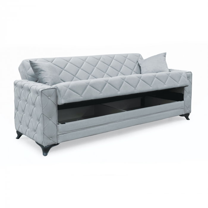 Canapea extensibila HEGEL, 3 locuri, cu arcuri si lada pentru depozitare, 228x85x85 cm - ExpoMob [3]