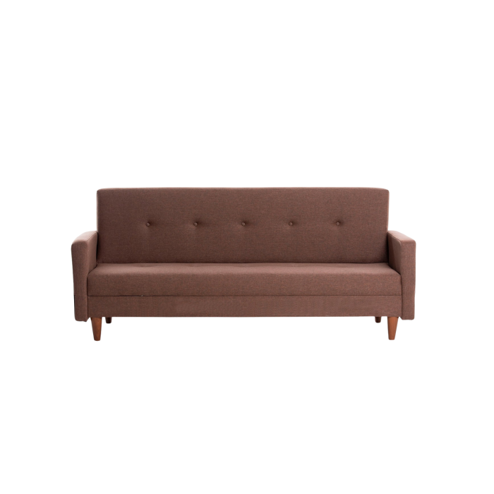 Canapea extensibila HIKO, 3 locuri, maro, 200x75x83 cm