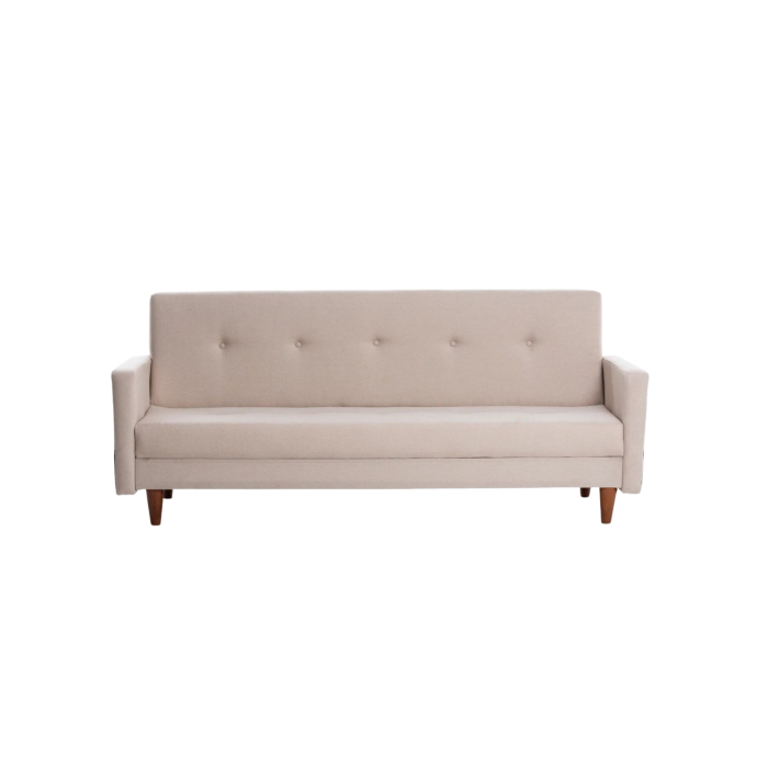 Canapea extensibila HIKO, 3 locuri, crem, 200x75x83 cm