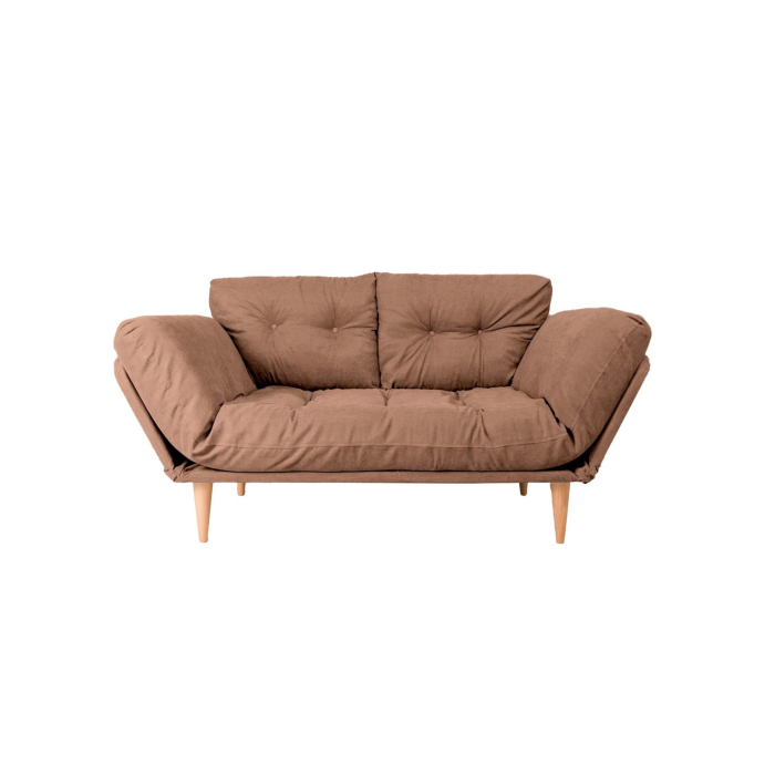 Canapea extensibila NINA, 3 locuri, maro deschis, 190x85x80 cm