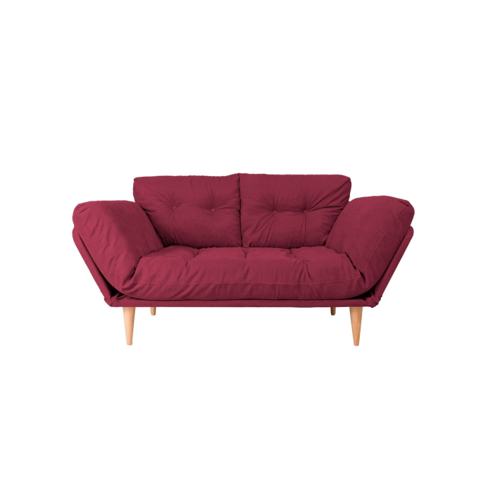 Canapea extensibila NINA, 3 locuri, rosu inchis, 190x85x80 cm