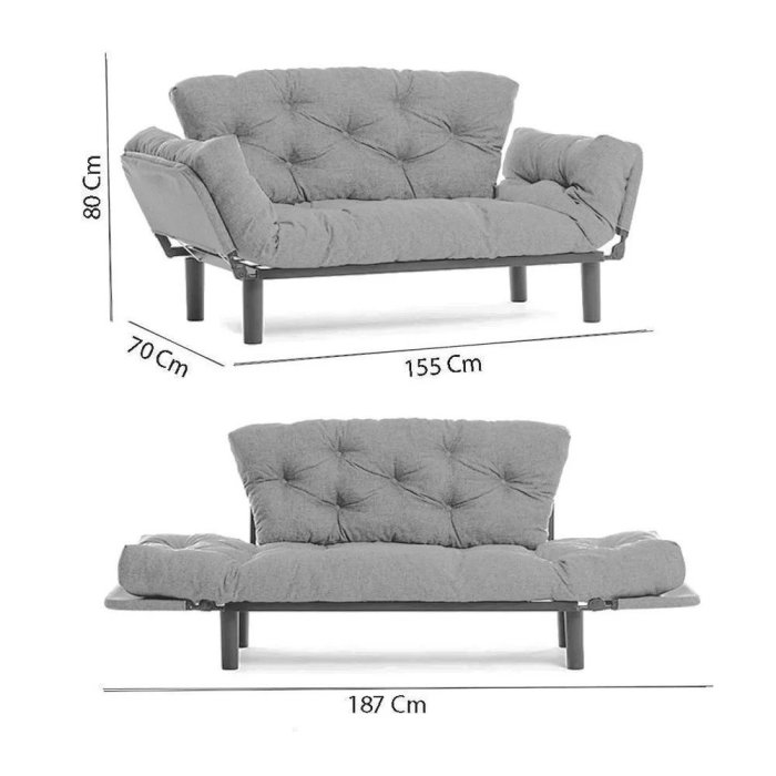 Canapea extensibila NITTA, 2 locuri, 155x70x85 cm [8]