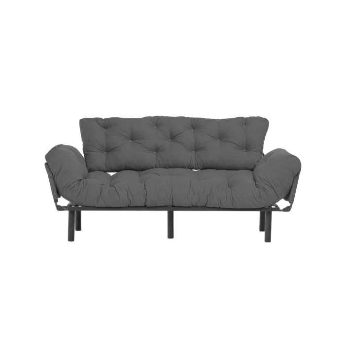 Canapea extensibila NITTA, 3 locuri, gri, 185x70x85 cm